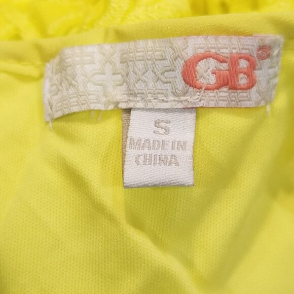 NWT Gianni Bini GB Yellow Lace Dress S Sleeveless High Neck Keyhole Back Overlay - Picture 11 of 11